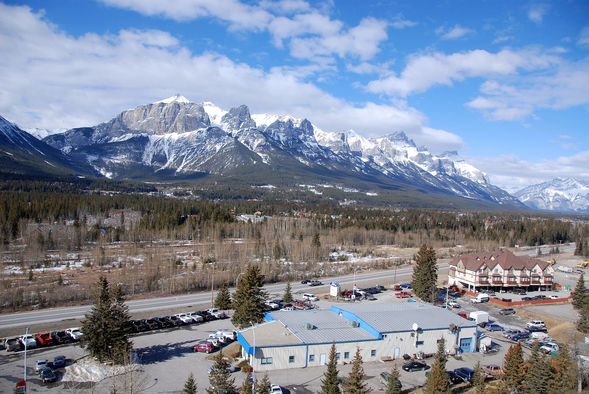 03 Canmore, Mount Rundle, Cascade Mountain From Helicopter Just After Takeoff From Canmore To Mount Assiniboine In Winter